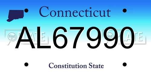 AL67990 Connecticut License Plate