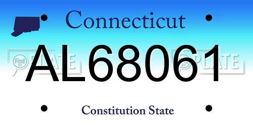 AL68061 Connecticut License Plate