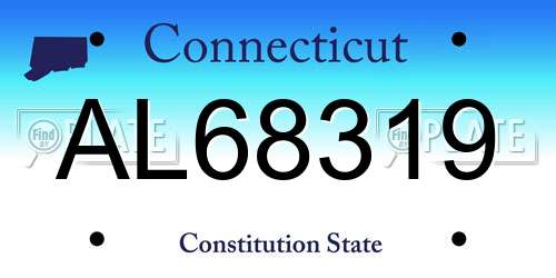 AL68319 Connecticut License Plate