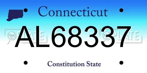 AL68337 Connecticut License Plate