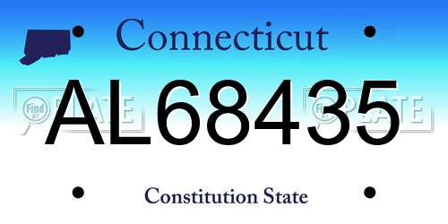 AL68435 Connecticut License Plate