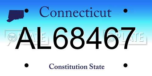 AL68467 Connecticut License Plate