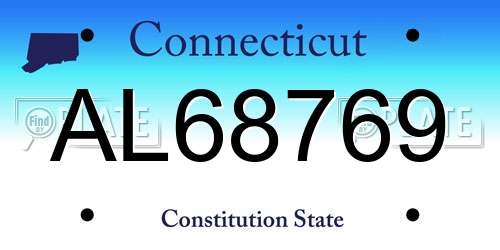 AL68769 Connecticut License Plate