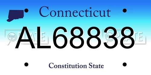 AL68838 Connecticut License Plate