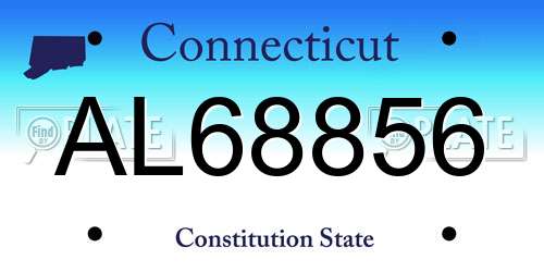 AL68856 Connecticut License Plate