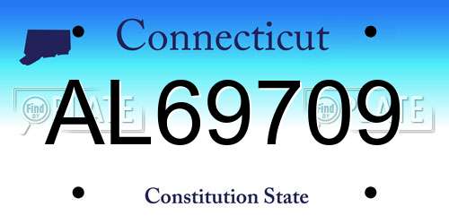 AL69709 Connecticut License Plate