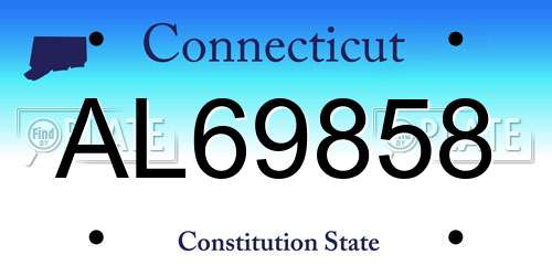 AL69858 Connecticut License Plate
