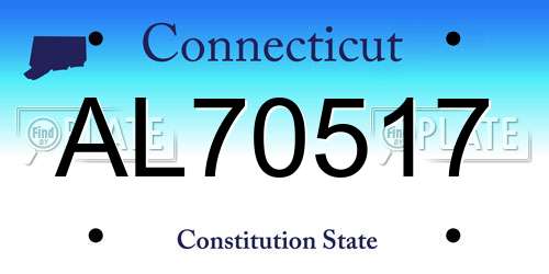 AL70517 Connecticut License Plate