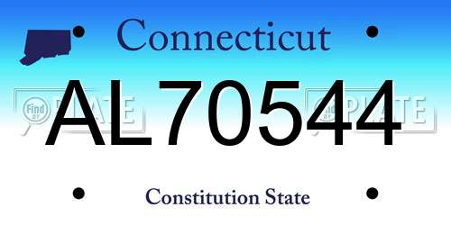 AL70544 Connecticut License Plate