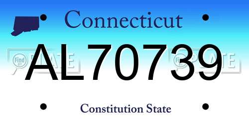 AL70739 Connecticut License Plate