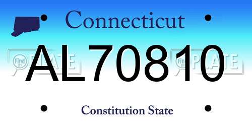 AL70810 Connecticut License Plate