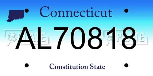 AL70818 Connecticut License Plate
