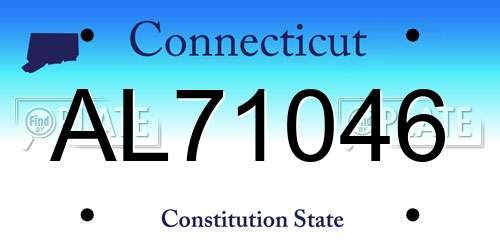 AL71046 Connecticut License Plate