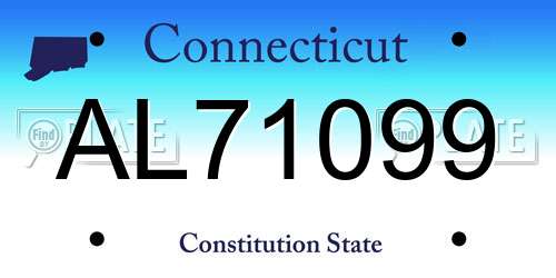 AL71099 Connecticut License Plate