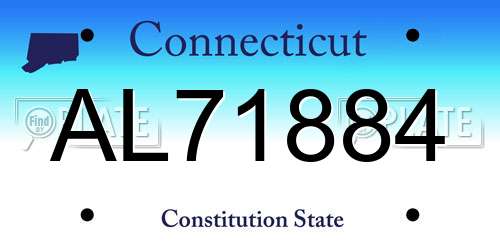 AL71884 Connecticut License Plate