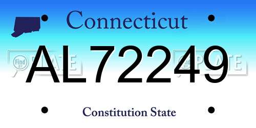 AL72249 Connecticut License Plate