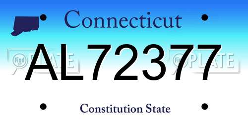 AL72377 Connecticut License Plate