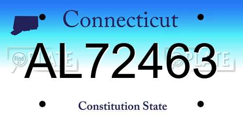AL72463 Connecticut License Plate