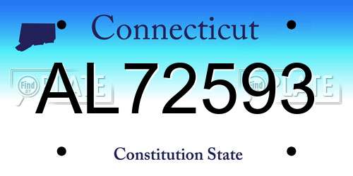 AL72593 Connecticut License Plate