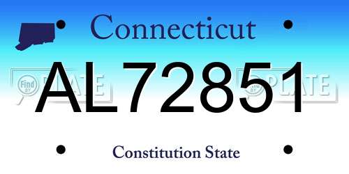 AL72851 Connecticut License Plate