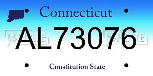 AL73076 Connecticut License Plate