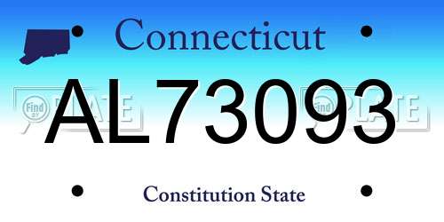 AL73093 Connecticut License Plate