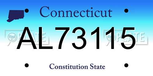 AL73115 Connecticut License Plate