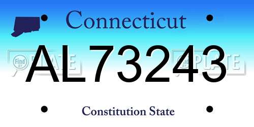 AL73243 Connecticut License Plate