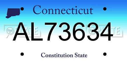 AL73634 Connecticut License Plate