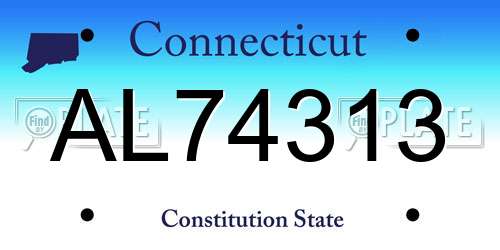 AL74313 Connecticut License Plate