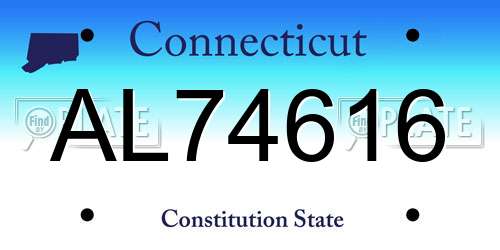 AL74616 Connecticut License Plate