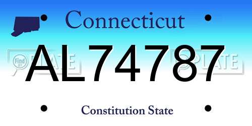 AL74787 Connecticut License Plate