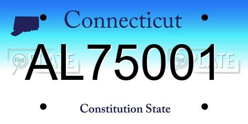 AL75001 Connecticut License Plate