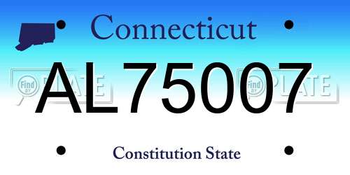 AL75007 Connecticut License Plate