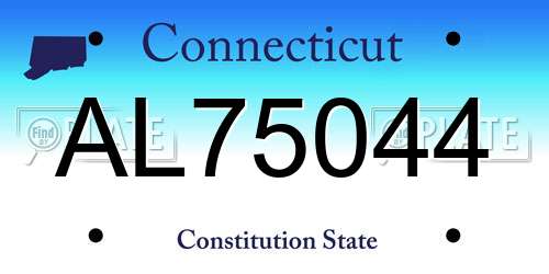 AL75044 Connecticut License Plate