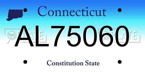 AL75060 Connecticut License Plate