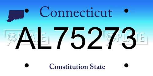 AL75273 Connecticut License Plate