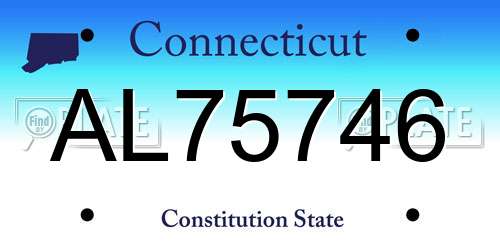 AL75746 Connecticut License Plate