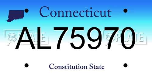 AL75970 Connecticut License Plate