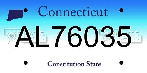 AL76035 Connecticut License Plate