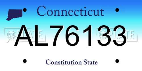 AL76133 Connecticut License Plate