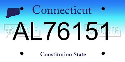 AL76151 Connecticut License Plate