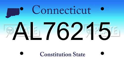 AL76215 Connecticut License Plate