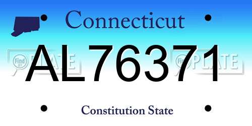 AL76371 Connecticut License Plate