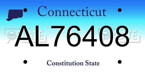 AL76408 Connecticut License Plate
