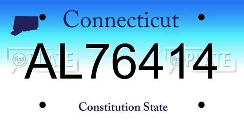 AL76414 Connecticut License Plate