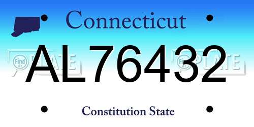 AL76432 Connecticut License Plate