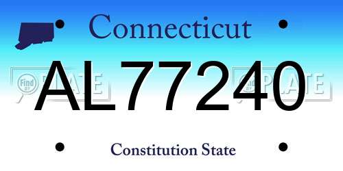 AL77240 Connecticut License Plate