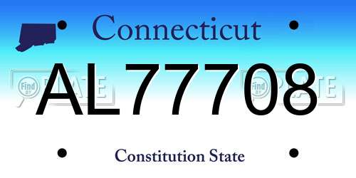 AL77708 Connecticut License Plate