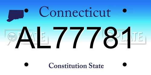 AL77781 Connecticut License Plate